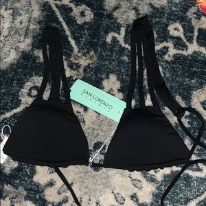 Triple braided strap black San  Lorenzo bikini top